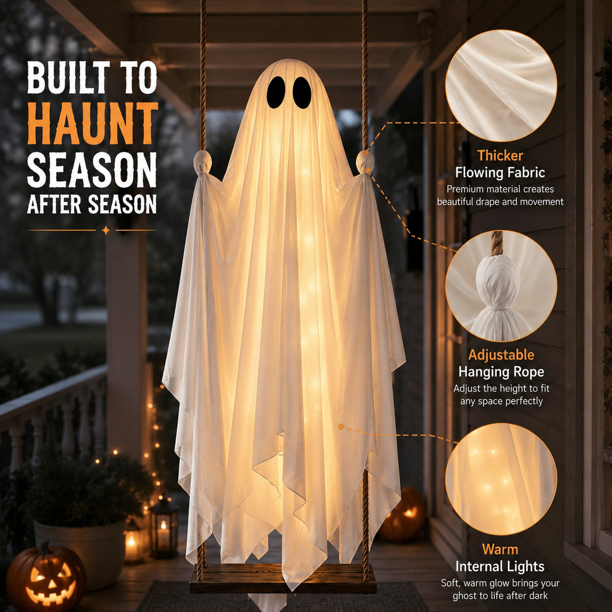 The Midnight Guest – 5FT Light-Up Swinging Ghost