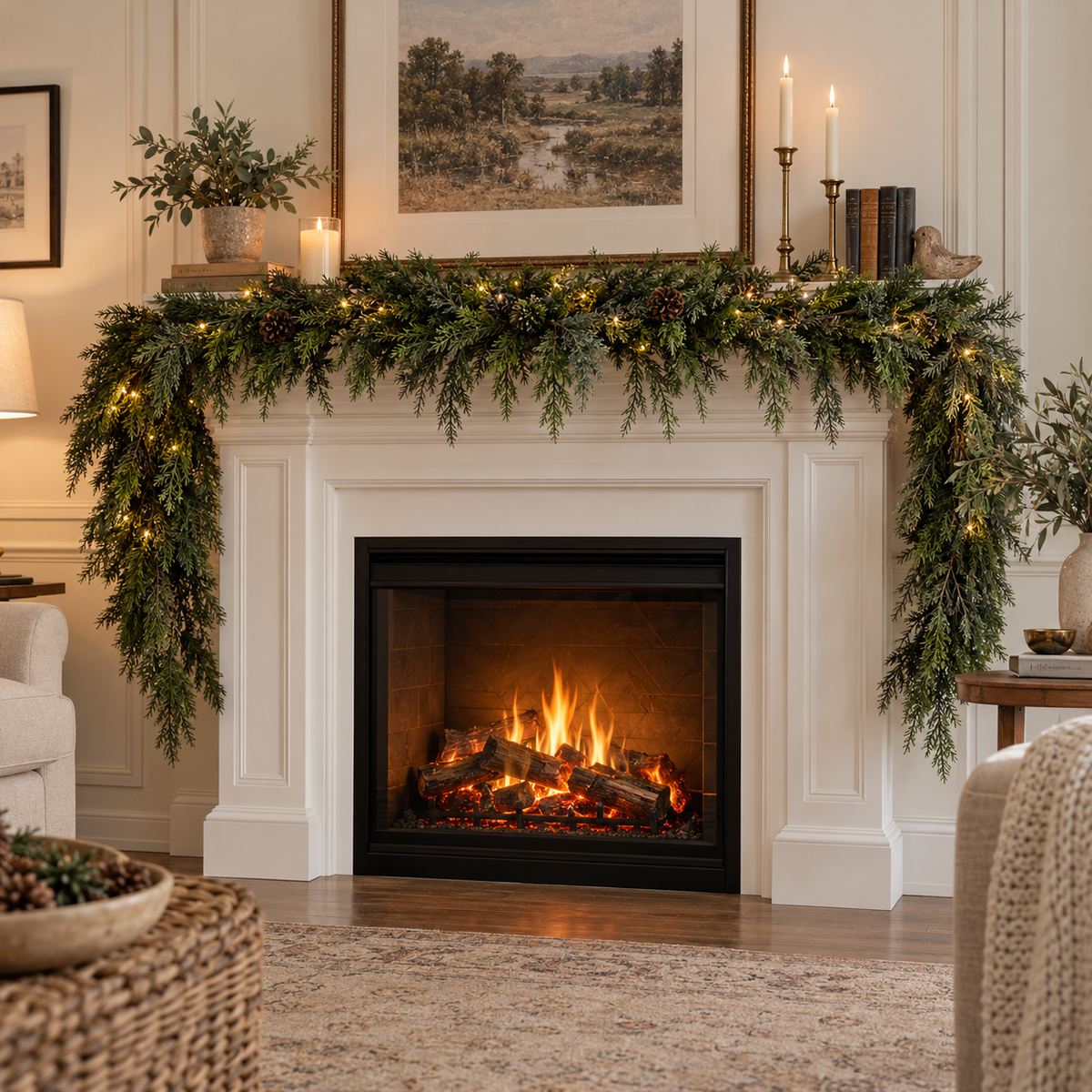 Faux Cypress Christmas Garland