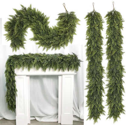 Faux Cypress Christmas Garland