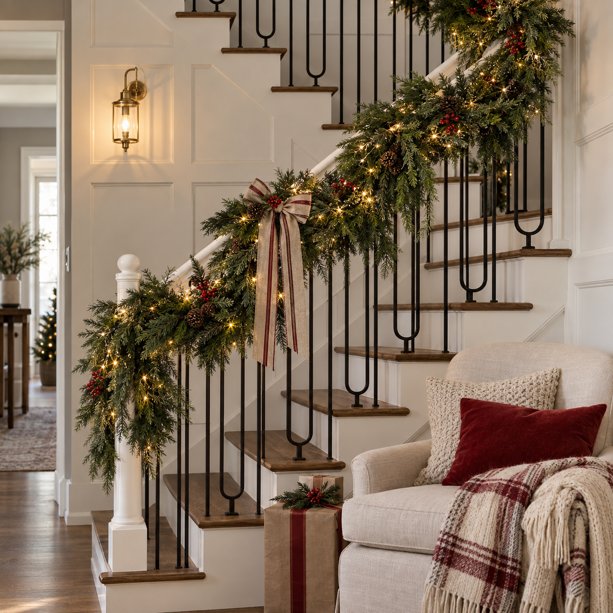 Faux Cypress Christmas Garland