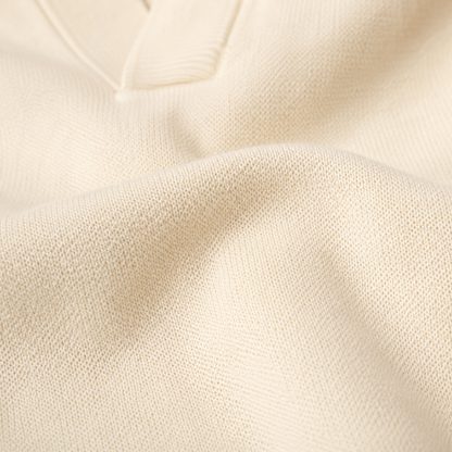 Open Collar Knit Polo