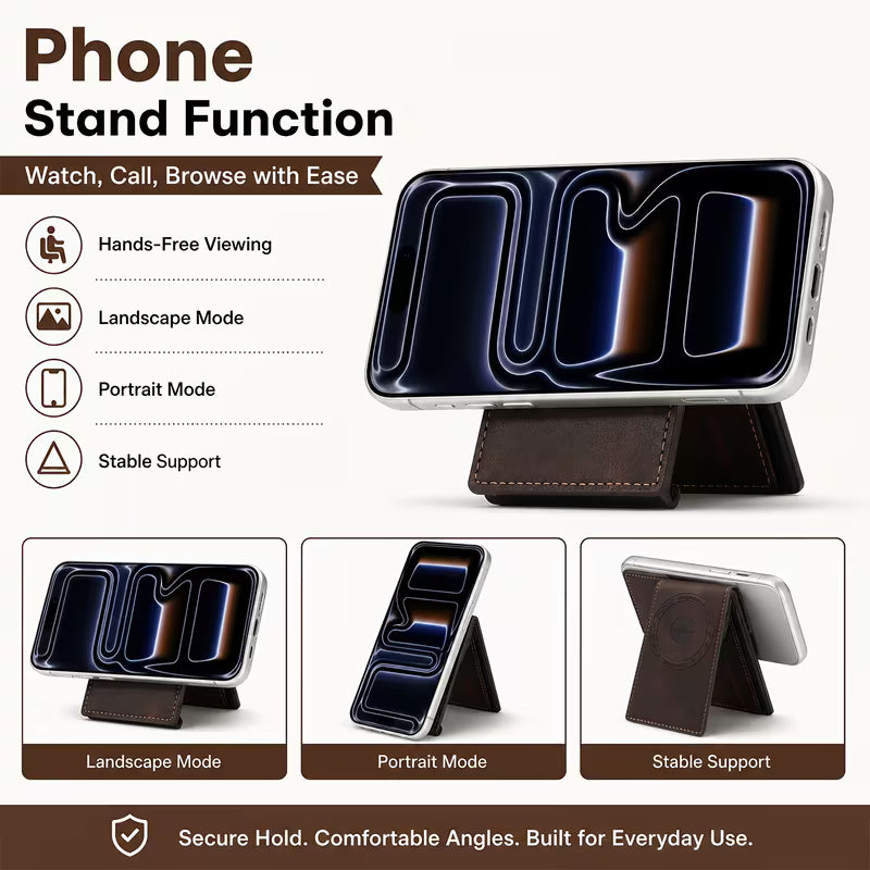 Denior Men's Automatic Pop-Up Magnetic Wallet with Zipper Coin Pocket, Magnetic Button Closure
