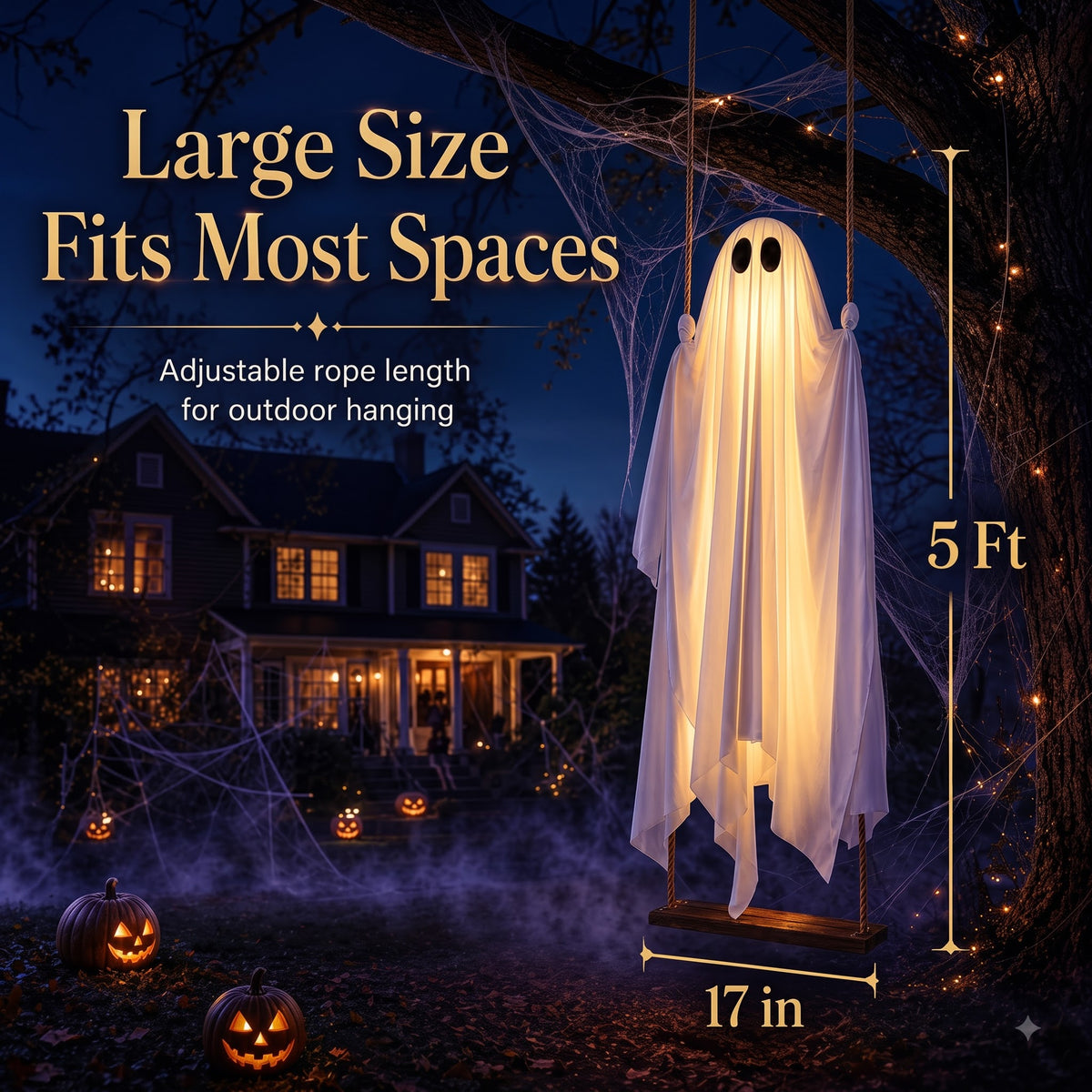 The Midnight Guest – 5FT Light-Up Swinging Ghost