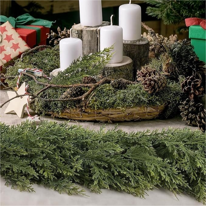 Faux Cypress Christmas Garland