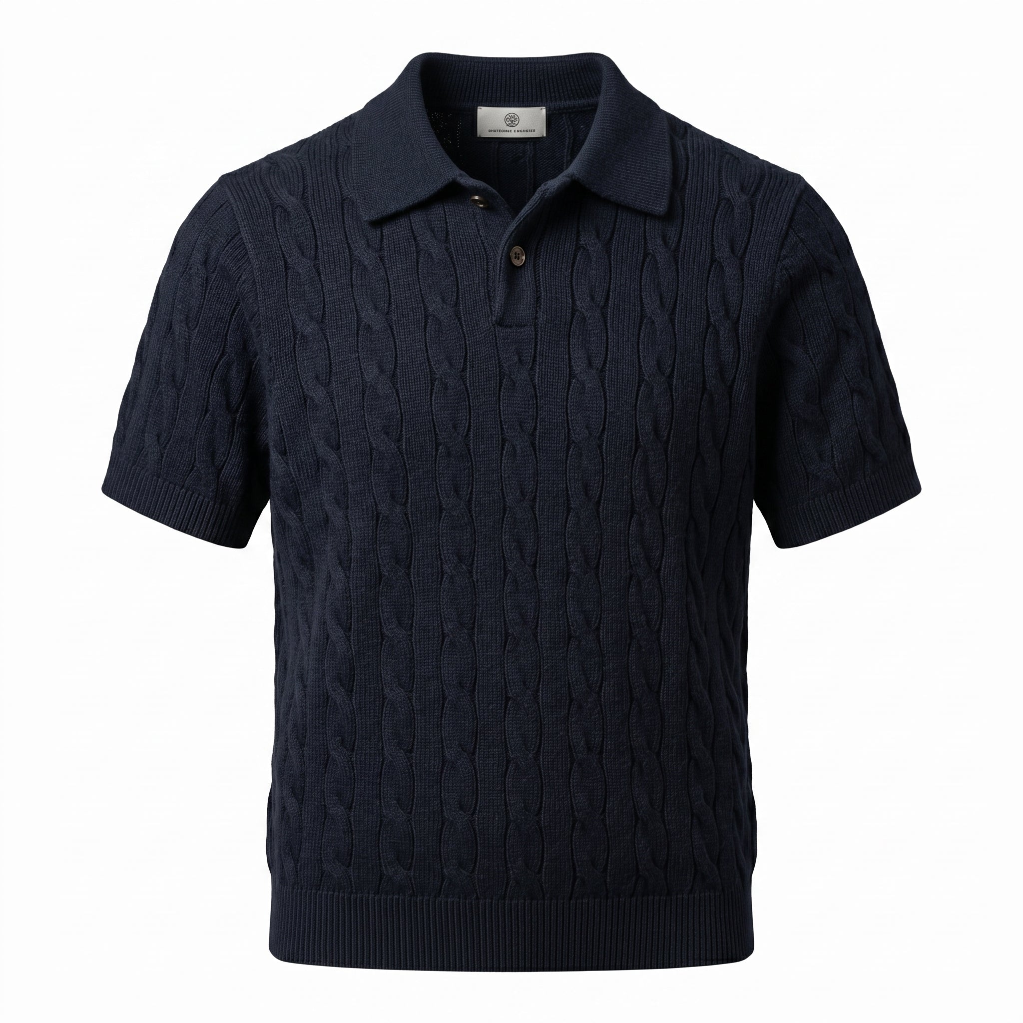 Cable Knit Polo Shirt