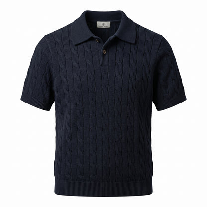 Cable Knit Polo Shirt