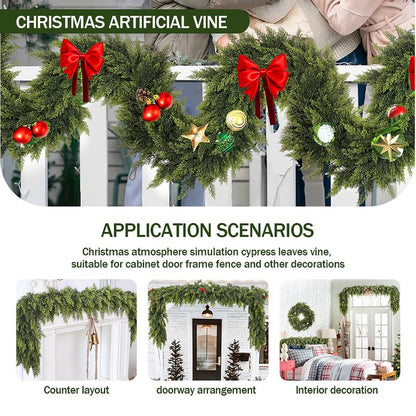 Faux Cypress Christmas Garland