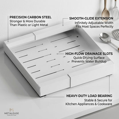 Pull-out Cabinet Organizer, Expandable 12.6-20.5in Heavy Duty Slide Out Drawers Storage Shelf for Kitchen, Bathroom & Racks