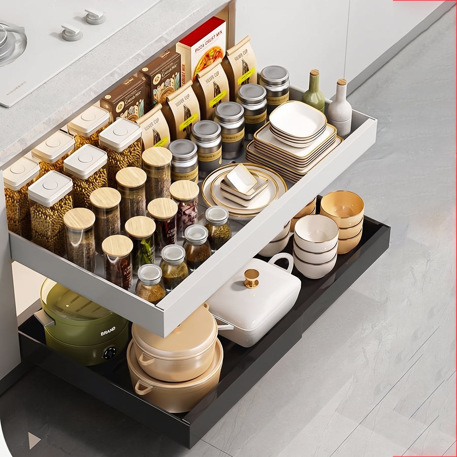 Expandable Pull Out Cabinet Organizer Adjustable Slide Out Kitchen Drawer